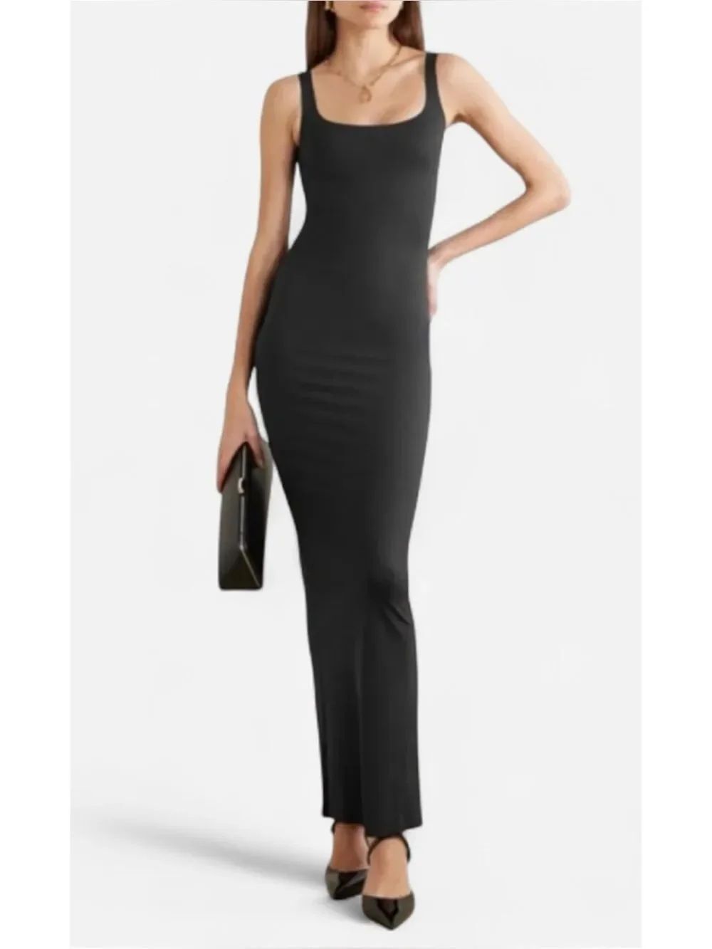 SKIMS Body Long Slip Dress / Color Onyx / Size S ~ NWT